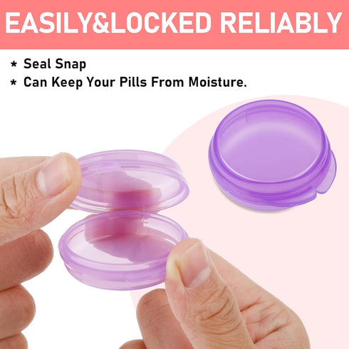 4 Pcs Mini Pill Organizer Small Pill Box Cute Portable Pill Case for Pocket Purse Travel Storage Containers Earplug Case Medicine Dispenser Vitami...