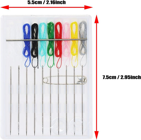 PPhtony 2 Boxes 20 Pieces Mini Travel Sewing Kit 10 Colors Thread Emergency Repair Kit with Needle Button Pins for Hotel Amenities Necessities Chr...