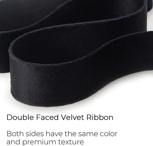 Ribbli Black Velvet Ribbon Double Faced 1/2 Inch 10-Yard Spool Black Ribbon Use for Christmas Tree Ornaments Gift Wrapping Wreath Decoration Weddi...