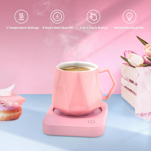 Coffee Mug Warmer, Smart Coffee Warmer for Desk, 3 Temperature Control & Auto Shut Off, Cup Warmer for Candle,Milk,Tea,Beverage,Cute Coffee Lovers...