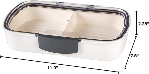 ProKeeper Split Deli Food Storage Container with Air-Tight Silicone Seal and Dry Erase Compatible Lid, 11.75...