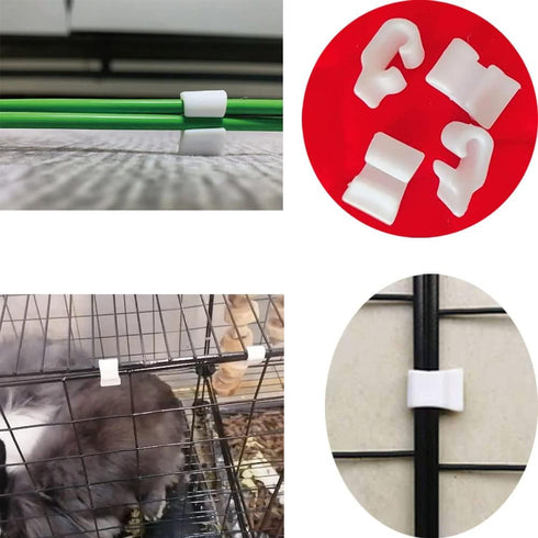 12 Pack Rabbit Cage Wire Crate Door Lock Buckle Connector Latches Clamp for Cat Dog Pet Cages Buckles Fence Fixing Clip DIY Reinforced Combine Sna...