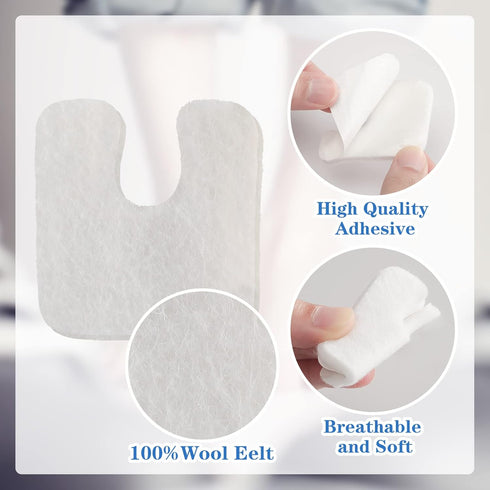 48 Pieces U-Shaped Felt Callus Pads Metatarsal Foot Pads for Pain Relief Keep Calluses from Rubbing on Shoes Forefoot and Support Self-Adhesive Fo...