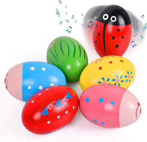 Toys for 3 4 5 6 Year Old Kids, Wooden Maracas Musical Easter Eggs Easter Basket Stuffers for Toddlers Birthday for Toddlers Easter Gifts for Baby...