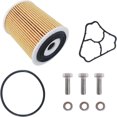 Engine Oil Filter With 3 packs Oil Cooler Bolts & include O-ring Rubber Housing Seal/Gasket Compatible with For Mini Cooper...