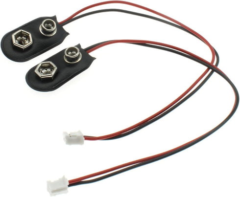 9V Battery Clip Connector 2PCS I-Type 9 Volt Battery Clip 9V Battery Snap to 2-Pin PH2.0 Connector Flexible Buckle Plastic Housing (15CM)...