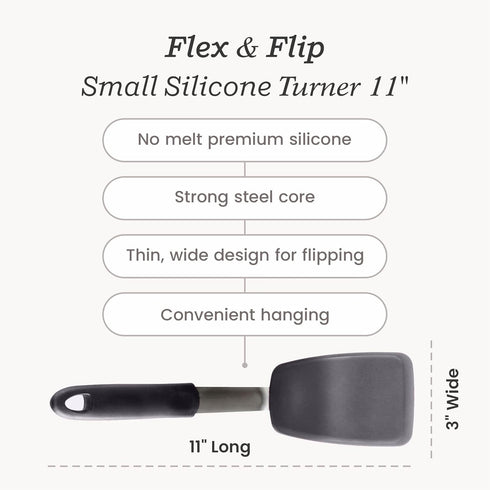 StarPack Premium Flexible Silicone Turner Spatula - High Heat Resistant to 600°F, Hygienic One Piece Design, Non Stick Rubber Kitchen Utensil for ...