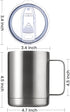 MEWAY 12oz Coffee Mug With Handle,Stainless Steel Insulated Travel Tumblers With Sliding Lid,Double Wall Vacuum Camping Cup for Hot & Cold Drinks ...