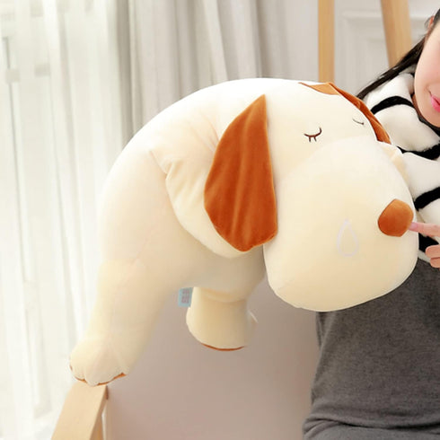 Dog Plush Pillow, Soft Dog Stuffed Animals Toy Dog Plushie Body Pillow Gifts for Kids Girls Boys (Brown, 17.7 inch)...