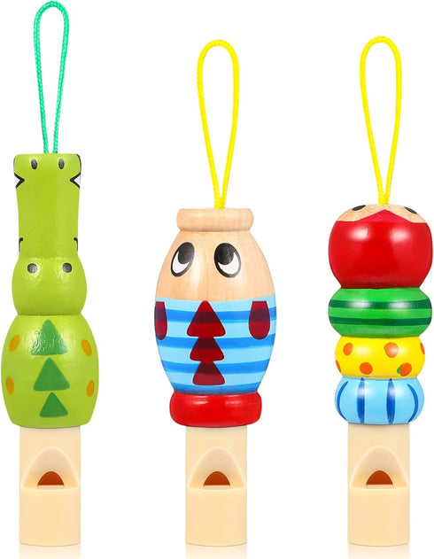 Gadpiparty 3pcs Animal Wooden Whistles for Kids Bulk Adorable Music Instrument Developmental Educational Toys for Baby Toddler Noisemakers Whistle...