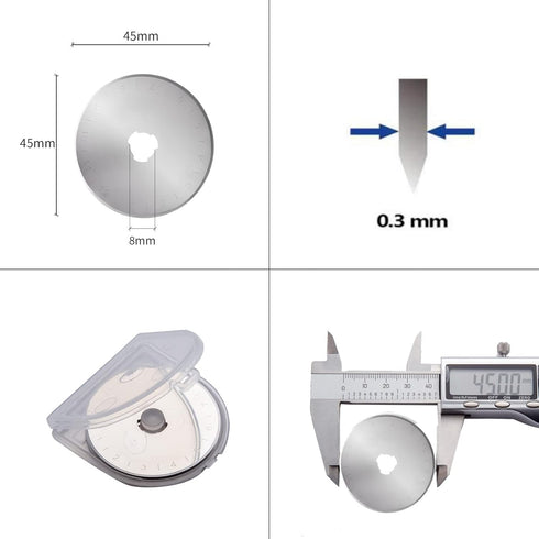 WhisperDream 45mm Rotary Cutter Blades - 10 Pack Replacement Blades - Sharper Blades Have Better Cutting Effect, Great for Sewing, Quilting Suppli...