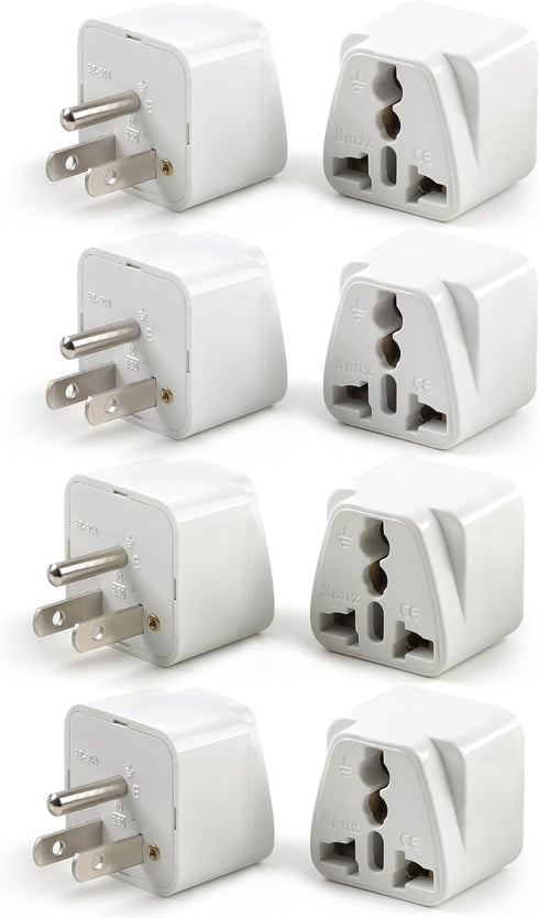8 Pack Universal Adapter, UK to US Adapter, Europe to US Plug Adapter, Travel Adapters, European to USA General Adapter, American Outlet Plug Adap...