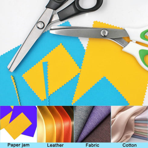 2 Pcs Pinking Shears, AIFUDA Zig Zag Scissors 5mm Craft Scissors Decorative Edge Comfort Grip Scrapbook Scissors for Sewing Fabric,Leather, Paper ...