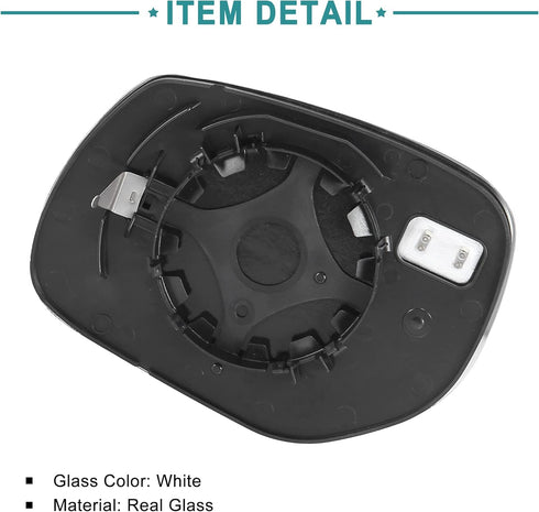 ACROPIX Right Passenger Side Rearview Heated Mirror Glass Replacement Fit for Infiniti Q50 with Backing Plate - Pack of 1 White Glass...
