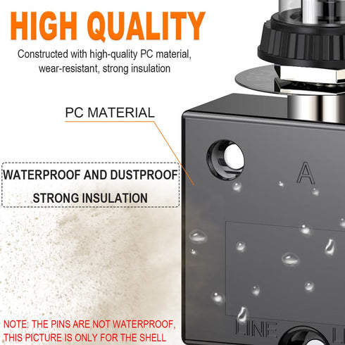 15Amp Electric Button Breaker 125/250V AC 50V DC Push Button Circuit Breaker Thermal Overload Protector with Manual Reset, for Power Strips - 4PCS...