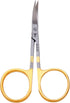 Dr. Slick Iris Scissor, 4", Gold Loops, Curved...