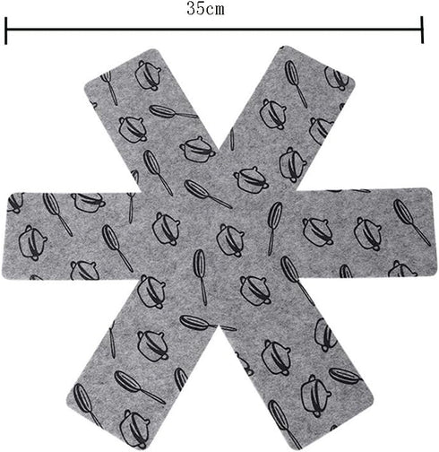 6 Piece Pot & Pan Protectors - Anti Slip Dividers, Separator to Prevent Scratching, Grey (Medium Size/13.78 Inch)...