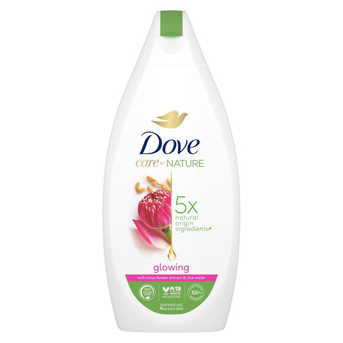 Unilever Dove Care By Nature Glowing Shower Gel Glowing with Lotus Flower Extract & Rice Water Body Wash 400ml (13.5 fl oz)...