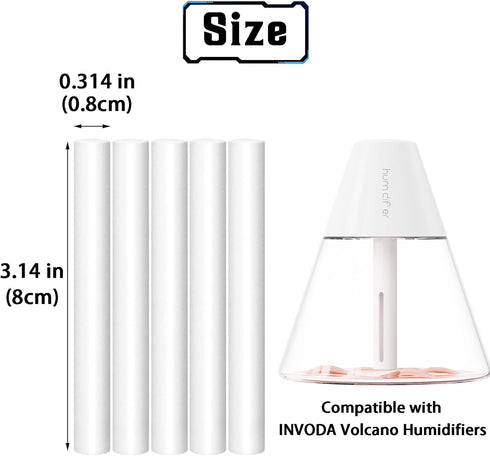 24PCS Humidifier Filters Sticks 3.14'' Replacements Cotton Stick Small Humidifier Filter Stick for INVODA Volcano Mini Cool Mist Humidifiers (24 P...