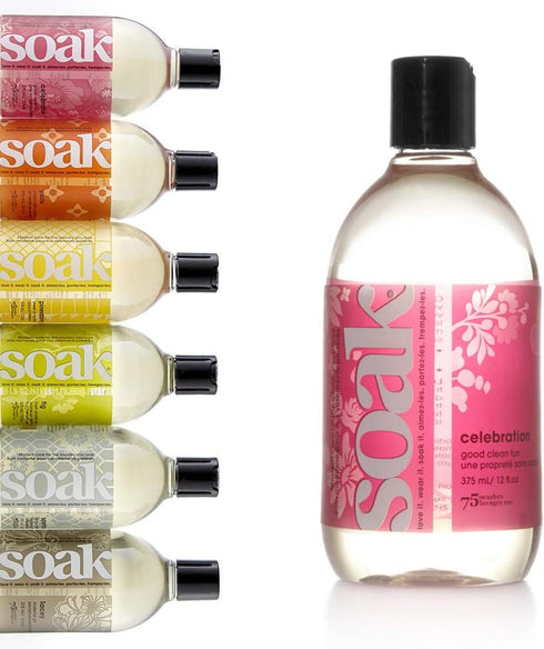Soak Laundry Soap – No Rinse, Plant Derived Hand Wash Detergent - 375 ml / 12 fl. oz, 75+ Washes (Celebration)...