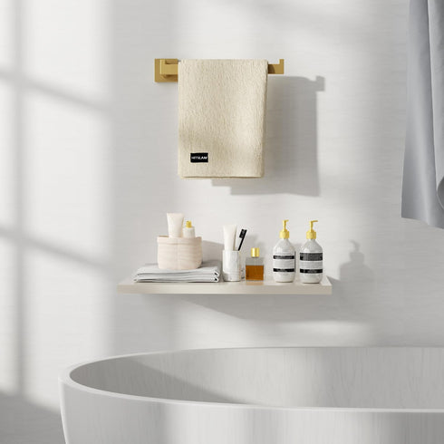 HITSLAM Gold 9 Inch Hand Towel Bar for Bathroom, SUS304 Stainless Steel Kitchen Hand Towel Holder Wall Mounted, Modern Home Decor Bath Towel Rack ...