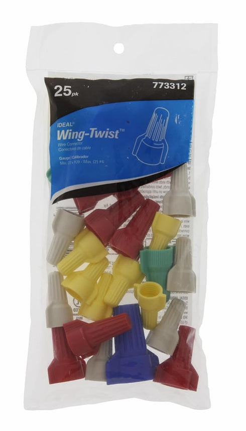 IDEAL Electrical 773312 WingTwist Wire Connector, Assorted, (25/Bag)...