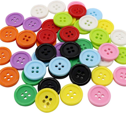 AKOAK 50 Pcs/Set 20mm DIY Button Colorful Candy Color Four-Eye Children's Clothing Buckle Work Clothes Button (Fluorescent Green)...