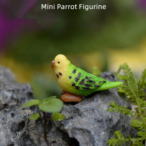 Miniature Parrot Fairy Garden Accessories, Mini Parrot Figurine for Fairy Garden Decoration, Cake Topper, Landscape Decor, DIY Crafts, Car Decorat...