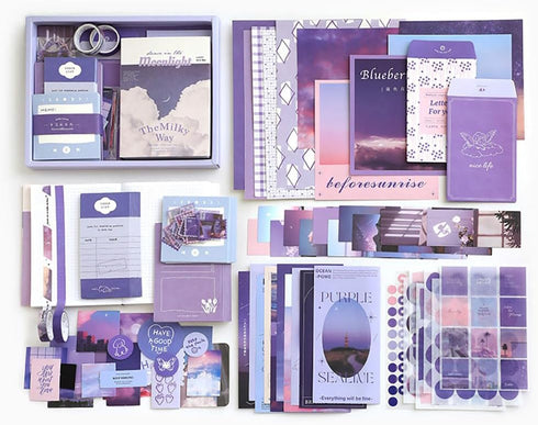 Huralona Scrapbooking Supplies Kit Aesthetic Scrapbook Kit with Scrapbook Stickers Washi Tapes Bullet Junk Journal Art Craft DIY Gift for Adult Te...