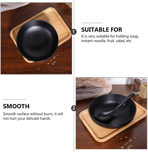 Hemoton 2Pcs Japanese Style Ramen Bowl,Ramen Bowl,Miso Soup Bowl,Noodle Bowls, Large Soup Bowl,Salad Bowl Fruit Dessert Bowl,Melamine Asian Bowls,...