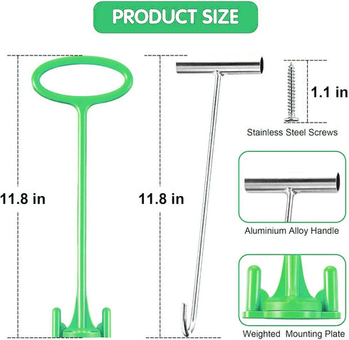 Skimmer Basket Handle, Pool Pool Cleaning Equipment for Inground Pool Fit All Skimmer Basket, Removable Handle Design (Green-1 Pack)...