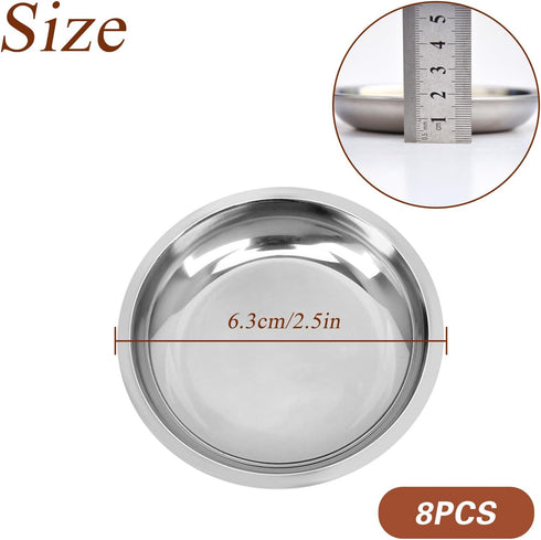 8PCS Animal Feeder Pet Water Dish Food Dish Stainless Steel Pet Feeding Bowl Reptile Feeding Dish Reptile Water Dish Reptile Bowl Feeding Bowl Cat...