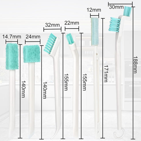 Small Cleaning Brushes for Household Cleaning Deep Detail Crevice Cleaning Tool Kit Tiny Scrub Cleaner Brush for Small Holes Corner Space Gaps Key...