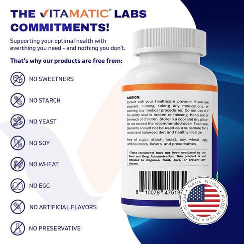 Vitamatic Rutin 1000mg Supplement, 90 Servings, Bioflavonoid, Free Radical Scavenger, Non-GMO, Gluten Free, Vegetarian...