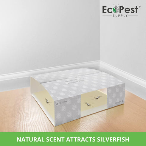 Silverfish Trap — 12 Pack | Sticky Indoor Glue Trap for Silverfish, Firebrat, and Other Bugs and Crawling Insects | Adhesive Silverfish Killer Pak...