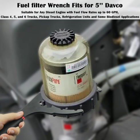 61090 Diesel Fuel Filter Wrench for Davco Steel Filter Separator 5'' Oil Filter Removal Tool Pickup Trucks Diesel Engine Filter Spanners...