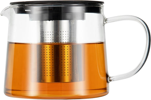 Glass Teapot 34oz/1000ml with Removable Stainless Steel Infuser Tea pot, Heatproof Borosilicate Glass Tea Make, Stovetop Safe Glass Tea Kettle for...