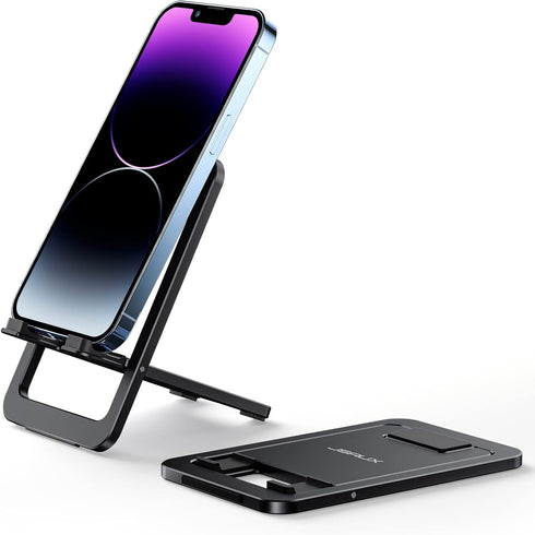 JSAUX Cell Phone Stand Foldable Aluminum Adjustable Phone Holder for Desk Black......