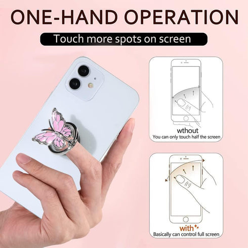 LSL Cute Butterfly Cell Phone Ring Holder 360°Rotation Metal Finger Stand Kickstand Universal Compatible with iPhone Samsung Galaxy LG Google Pixe...