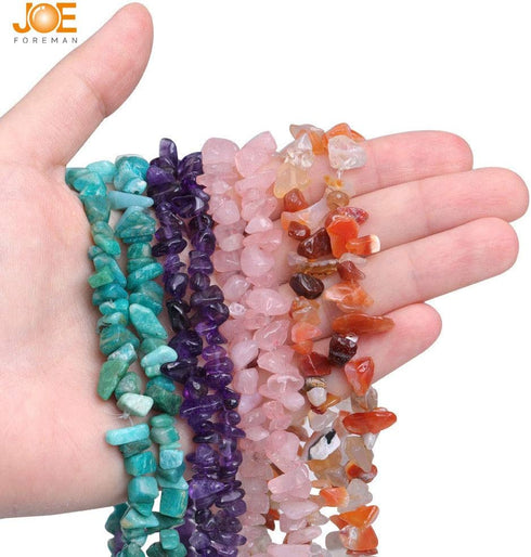 3-5mm GiveAbayite Gravel Chips Beads for Jewelry Making Freeform Blue Green 34" JOE FOREMAN...