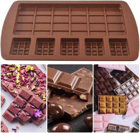 Newk Silicone Break Apart Chocolate Molds, Candy and Energy Bar Silicone Molds, Pack of 6...