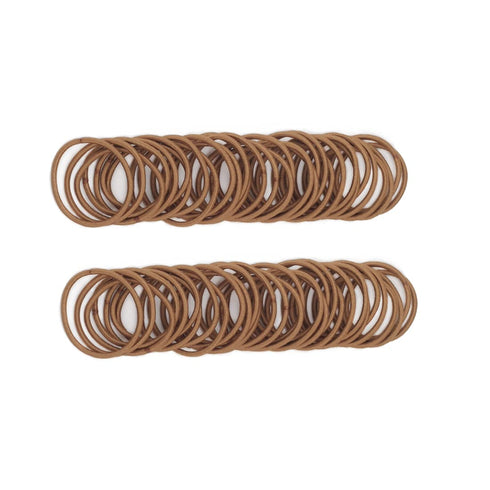 100 Pcs Baby Girls Hair Ties No Crease Hair Bands Elastic Ponytail Holders Thin Hair (2 mm x 2.5 cm,Light Brown)...