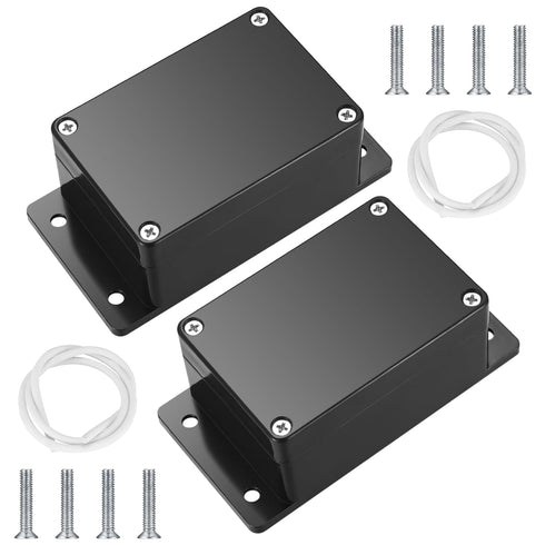 Electronic Project Box, 2pcs IP65 Waterproof Junction Box, ABS Plastic Black Electrical Boxes, Electric Project Case Enclosure Box with Fixed Ear ...