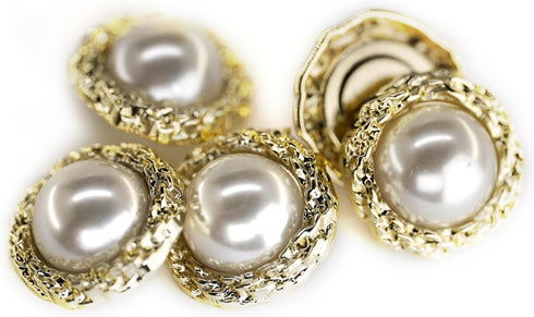 Swirl Flower Shape Faux Pearl Sewing Shank Buttons 20 Pcs - 20mm, 3/4"...