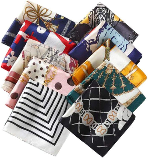10PCS Silk Feeling Satin HeadScarf Neck Hair Small Square Scarf Color Random...