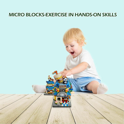 Panda Coffee-Shop Building-Blocks Set- Mini Blocks Cafe House Construction Building Blocks Collection Set 410 PCS for Teen and Adults, as Celebrat...