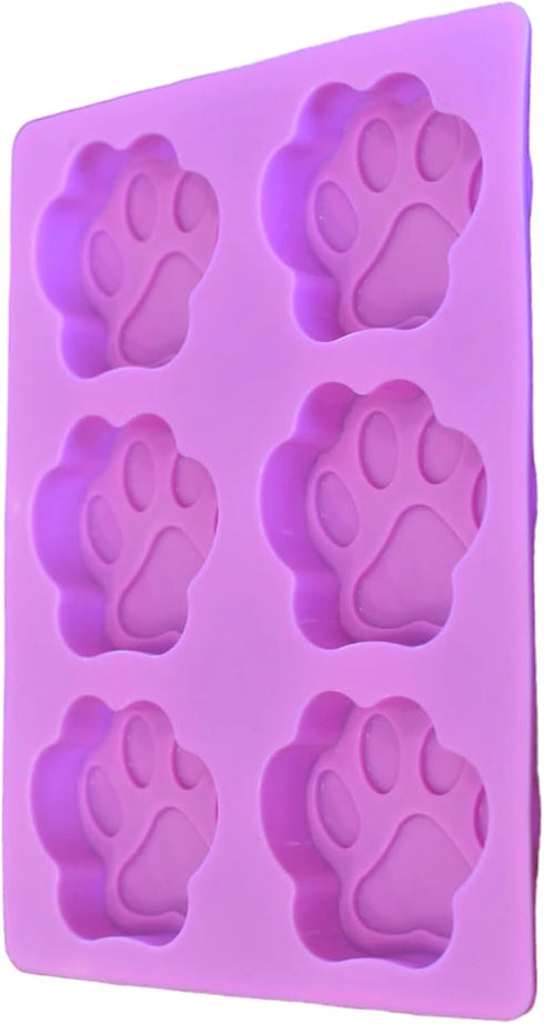 Puppy Dog Paw Silicone Mold Tray - Chocolate Candy Making, Oven to Freezer Safe - Food Grade, Homemade Treats, Ice-pops DIY - Set of 2 purple baki...