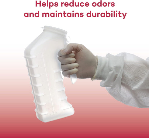 Dealmed Male Urinal with Attached Cover – Portable Urinals for Men with Translucent Receptacle, Shields Odors and Avoids Spills, 1 Ounce Increment...