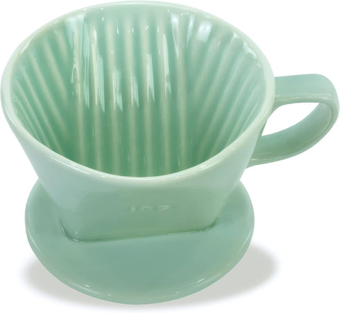 Pour Over Ceramic - Coffee Dripper Ceramic Coffee Maker with 3 Holes Flat Bottom, Porcelain Slow Filter Cone for Travel, Camping, Office, Home, Co...