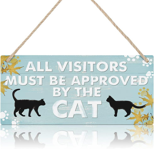 TOARTi Funny Cat Wood Sign 12.5x25cm Cat Gift for Cat Lover Gifts Black Cat Wooden Plaque Lovely Black Cat Room Decor Cat Door Sign Funny Cat Gift...